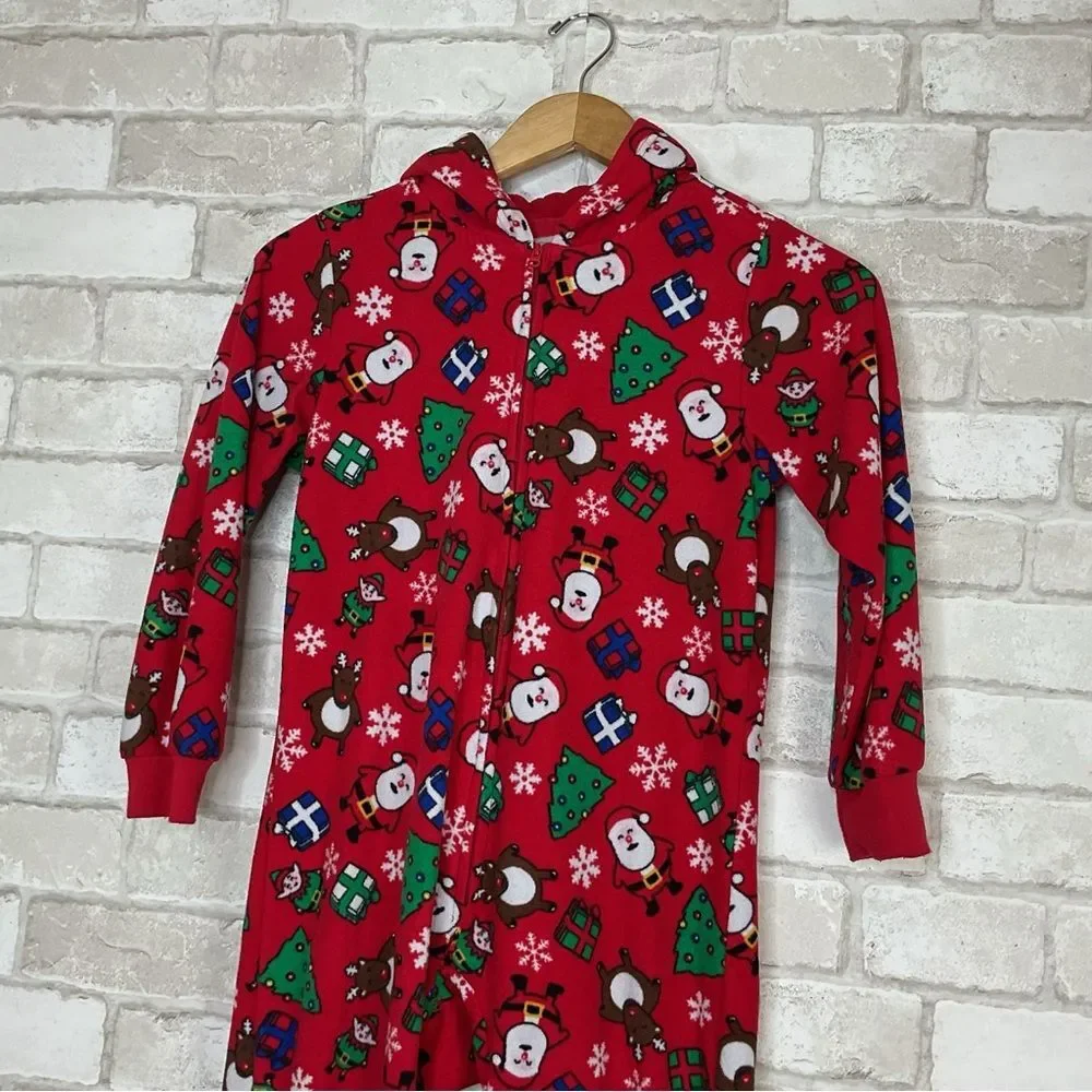 Kids Christmas The Children's Place Red Footie Pajamas Size 7/8